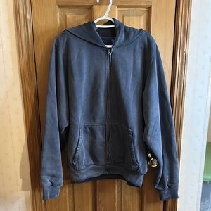 Yzy Gap Men’s Blue/Gray Distressed Full Zip Sweatshirt Size Large